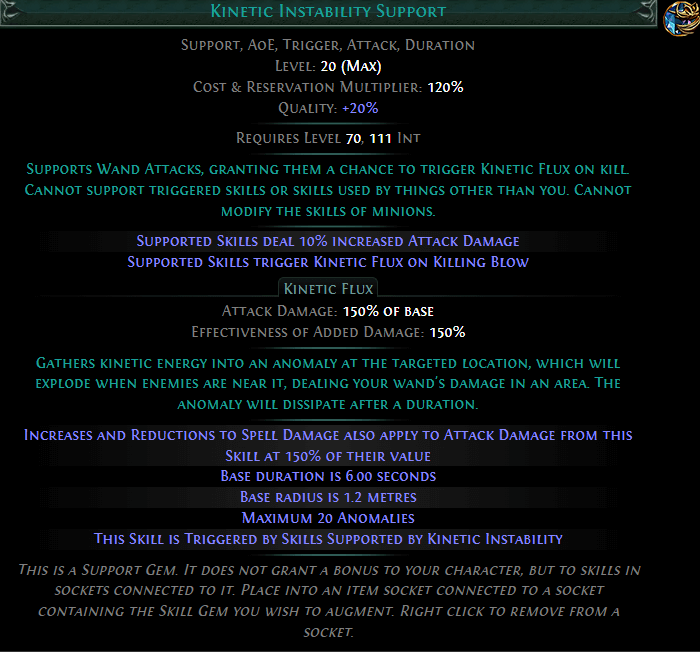 poe Kinetic Instability Support